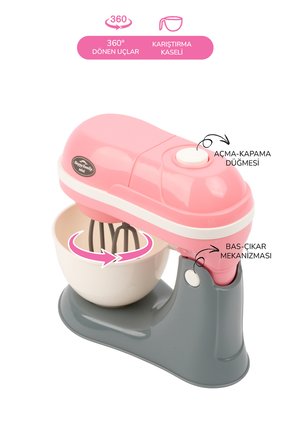 Kutulu Işıklı Oyuncak Kahve Makinesi Ve Mikser Set Pembe