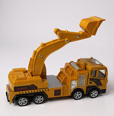 Sarı Kepçe İş Makinesi Oyuncak Araba - Hareketli Kollar, Gerçekçi Tasarım (3+ Yaş)