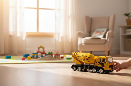 Plastik Mikser Kamyon Oyuncak - 17 cm İnşaat Serisi