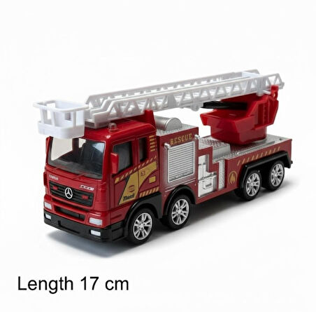 Kurtarma Merdivenli İtfaiye Aracı Oyuncak - Hareketli Merdiven, Gerçekçi Tasarım (3+ Yaş)