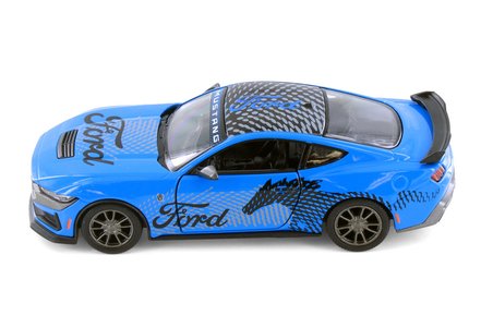 Kinsmart 1:36 Ölçek 2024 Ford Mustang Dark Horse Livery Edition Diecast Model Araç Mavi