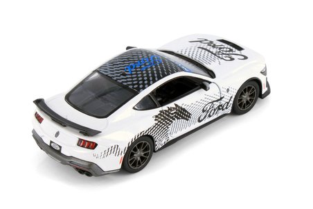 Kinsmart 1:36 Ölçek 2024 Ford Mustang Dark Horse Livery Edition Diecast Model Araç Beyaz