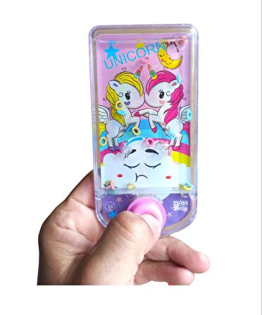 Oyuncak Unicorn Temalı Suda Halka Geçirme Oyunu Su Atarisi Unikorn Temalı 14x7cm.