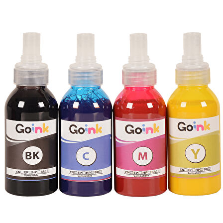 Goink Canon Maxify GX1040 Mürekkep Seti  GI-45 Uyumlu 4 lü (4x100 ml CMYK) – Özel Valfli Kapaklı, Sı