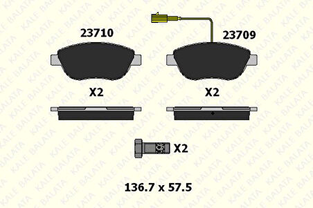 Fiat On Fren Balatası Fiat Bravo II Doblo Fiorıno Bipper Nemo Pratıco Evo Punto Stilo İdea Linea 08> Opel - Kale B 23710 192 15 Ans