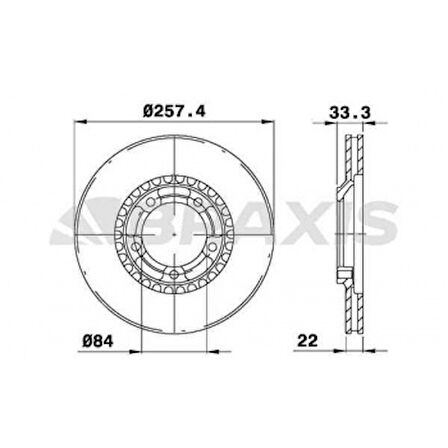 Mitsubıshı Ticarı On Fren Disk Aynası Havalı L300 Minibus 1990-2008 (258x5) - Braxıs Ae0702