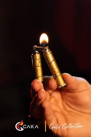 Caka Lighter Slim Collection Gold Benzinli Çakmak - CKL-032