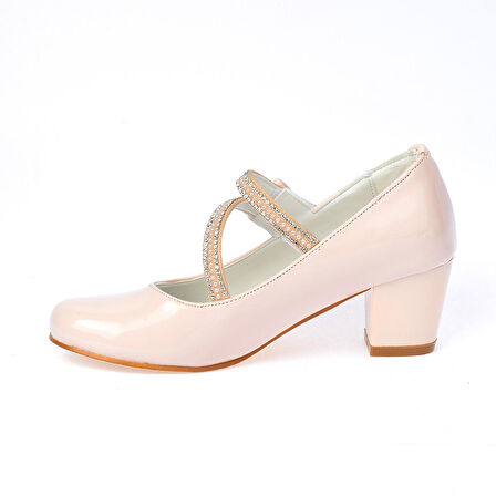 Kiko Kids 750 Rugan Günlük Kız Çocuk 4 Cm Topuklu Babet Ayakkabı