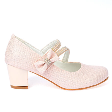 Kiko 750 Simli Günlük Kız Çocuk 4 Cm Topuk Babet Ayakkabı