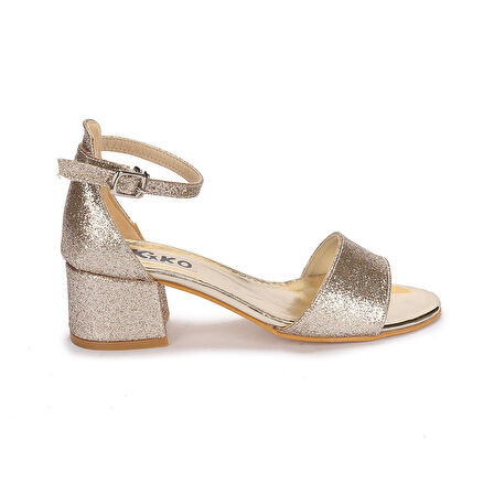 Kiko 769 Kum Simli Günlük Kız Çocuk 4 Cm Topuk Sandalet Ayakkabı