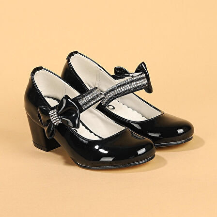 Kiko Kids 752 Rugan Günlük Kız Çocuk 4 Cm Topuklu Babet Ayakkabı