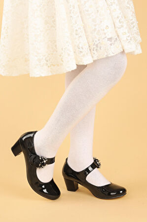 Kiko Kids 751 Rugan Günlük Kız Çocuk 4 Cm Topuklu Babet Ayakkabı