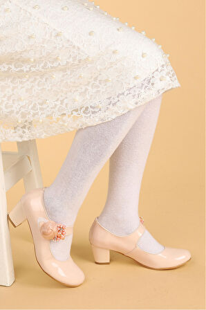 Kiko 751 Rugan Günlük Kız Çocuk 4 Cm Topuk Babet Ayakkabı