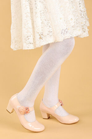 Kiko 751 Rugan Günlük Kız Çocuk 4 Cm Topuk Babet Ayakkabı