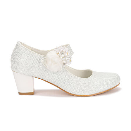 Kiko Kids 751 Simli Günlük Kız Çocuk 4 Cm Topuklu Babet Ayakkabı