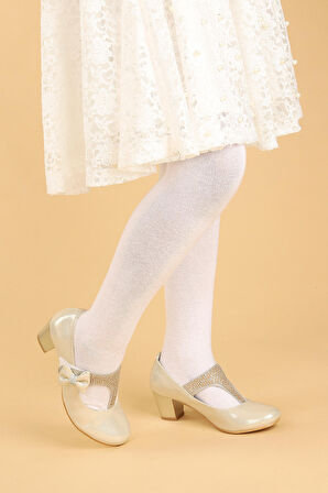 Kiko Kids 755 Vakko Günlük Kız Çocuk 4 Cm Topuklu Babet Ayakkabı