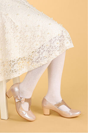 Kiko 755 Vakko Günlük Kız Çocuk 4 Cm Topuk Babet Ayakkabı