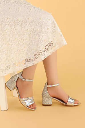 Kiko 768 Ayna Çam Günlük Kız Çocuk 3 Cm Topuk Sandalet Ayakkabı