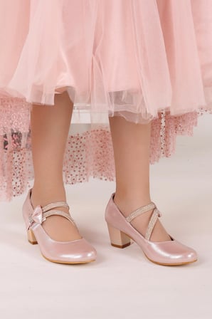 Kiko Kids 750 Vakko Günlük Kız Çocuk 4 Cm Topuklu Babet Ayakkabı