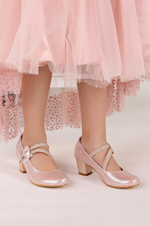 Kiko Kids 750 Vakko Günlük Kız Çocuk 4 Cm Topuklu Babet Ayakkabı