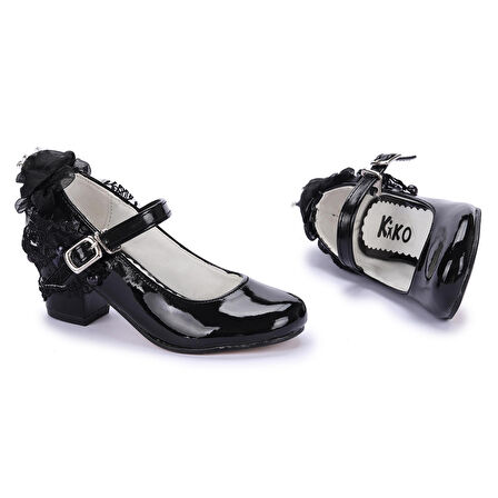 Kiko 754 Rugan Günlük Kız Çocuk 4 Cm Topuk Babet Ayakkabı