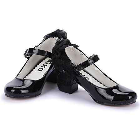 Kiko 754 Rugan Günlük Kız Çocuk 4 Cm Topuk Babet Ayakkabı