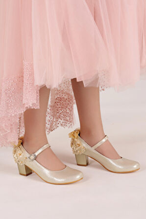 Kiko 754 Vakko Günlük Kız Çocuk 4 Cm Topuk Babet Ayakkabı