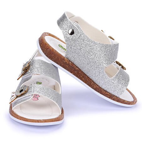 Kiko Kids Şb 26922855-55 Simli Orto pedik Kız Çocuk Sandalet Terlik