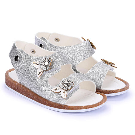 Kiko Kids Şb 26922855-55 Simli Orto pedik Kız Çocuk Sandalet Terlik