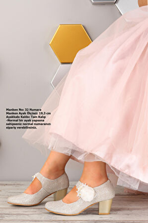 Kiko Kids 751 Çupra Günlük Kız Çocuk 4 Cm Topuklu Babet Ayakkabı