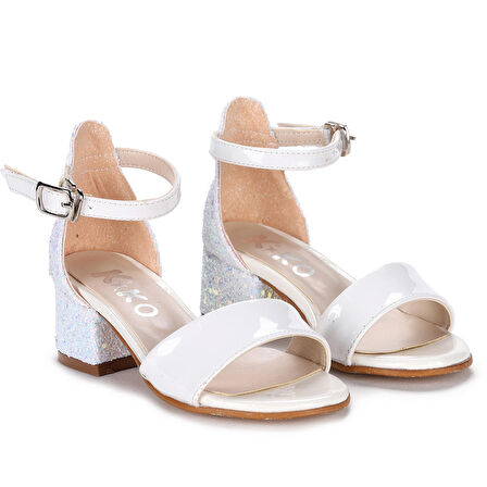 Kiko 768 Ayna Çam Günlük Kız Çocuk 3 Cm Topuk Sandalet Ayakkabı