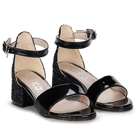 Kiko 768 Ayna Çam Günlük Kız Çocuk 3 Cm Topuk Sandalet Ayakkabı