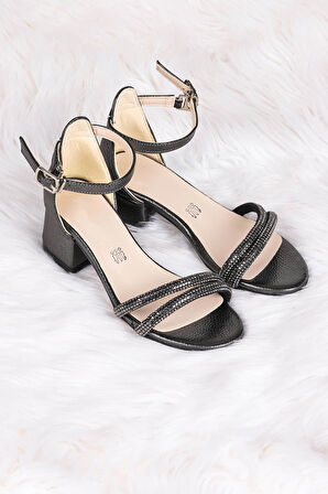 Kiko Kids 791 Vakko Taşlı Kız Çocuk 3 Cm Topuklu Sandalet Ayakkabı