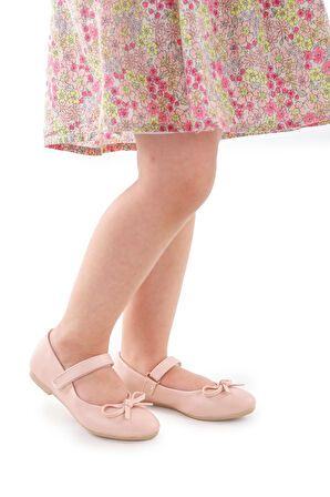 Kiko Kids Fiyonklu Cırtlı Kız Çocuk Babet Ayakkabı 201 Cilt