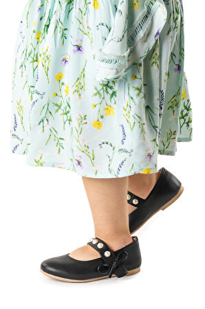 Kiko Kids İncili Cırtlı Kız Çocuk Babet Ayakkabı 253 Cilt Bareti