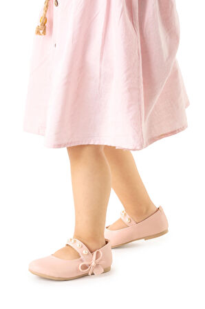 Kiko Kids İncili Cırtlı Kız Çocuk Babet Ayakkabı 253 Cilt Bareti