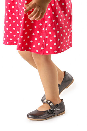 Kiko Kids İncili Günlük Cırtlı Kız Çocuk Babet Ayakkabı 253 Vakko Bareti