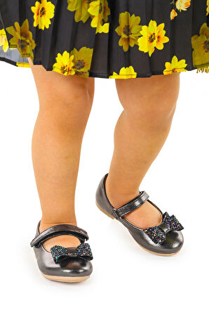 Kiko Kids Cırtlı Fiyonklu Kız Çocuk Babet Ayakkabı Ege 200 Vakko