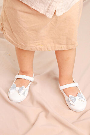 Kiko Kids Cırtlı Kum Sim Fiyonklu Kız Çocuk Babet Ayakkabı Ege 202 Cilt