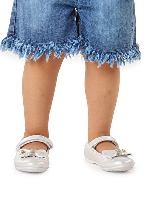 Kiko Kids Cırtlı Fiyonklu Kız Çocuk Babet Ayakkabı Ege 201 Vakko