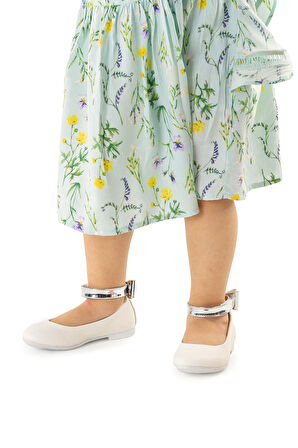 Kiko Kids Cırtlı Kız Çocuk Fiyonklu Babet Ayakkabı Ege 205 Cilt Bilekten Bağlamalı