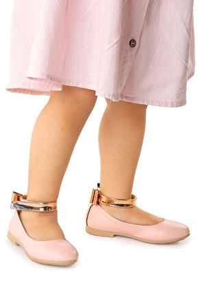 Kiko Kids Cırtlı Kız Çocuk Fiyonklu Babet Ayakkabı Ege 205 Cilt Bilekten Bağlamalı