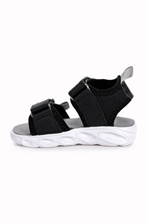 Kiko Kids 100 Işıklı Günlük Kız/Erkek Çocuk Cırtlı Sandalet Ayakkabı