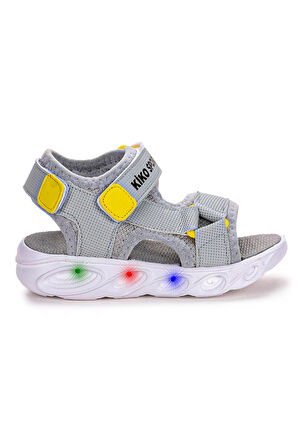 Kiko Kids 103 Işıklı Erkek Çocuk Cırtlı Sandalet Ayakkabı