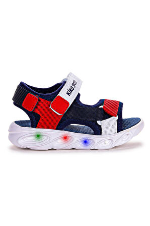 Kiko Kids 103 Işıklı Günlük Erkek Çocuk Cırtlı Sandalet Ayakkabı