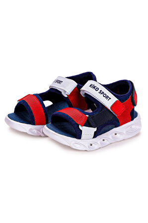 Kiko Kids 103 Işıklı Günlük Erkek Çocuk Cırtlı Sandalet Ayakkabı