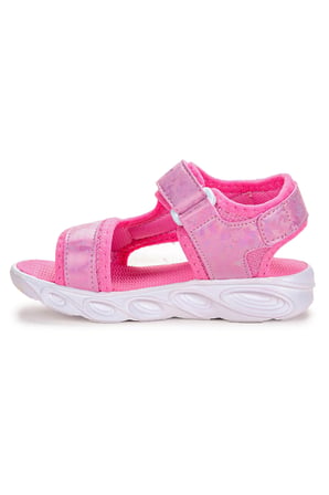 Kiko Kids 133 Hologram Işıklı Günlük Kız Çocuk Cırtlı Sandalet Ayakkabı