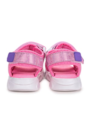 Kiko Kids 133 Hologram Işıklı Günlük Kız Çocuk Cırtlı Sandalet Ayakkabı
