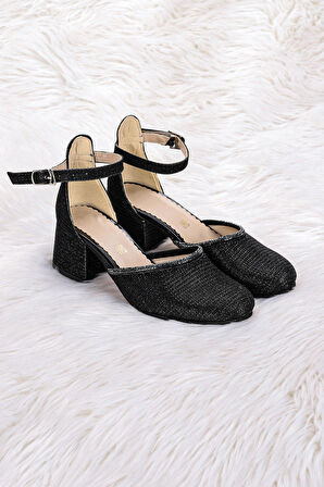 Kiko Kids 771 Çupra Taşlı Kız Çocuk 5 Cm Topuklu Sandalet Ayakkabı