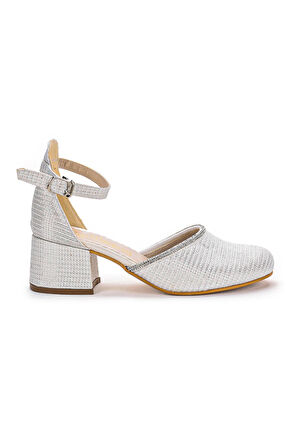 Kiko Kids 771 Çupra Taşlı Kız Çocuk 5 Cm Topuklu Sandalet Ayakkabı